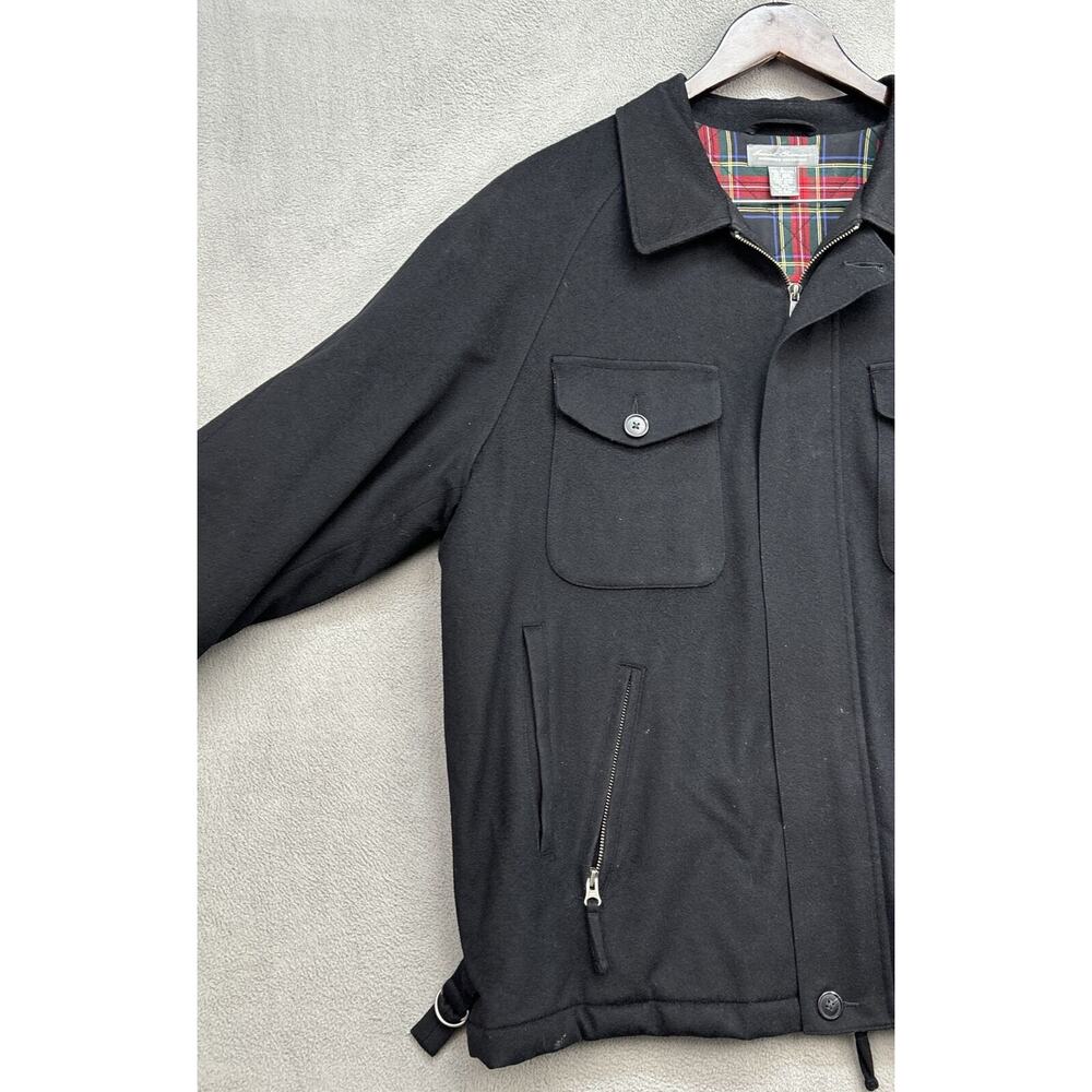 Daniel Cremieux Wool Coat Mens L Black Signature Collection Flannel Lined - Picture 4 of 12